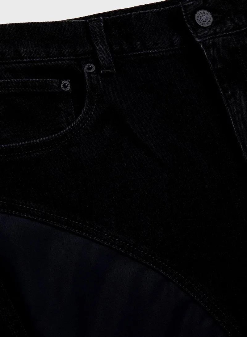 اتش اند ام جينز بتفاصيل شبكية وغسيل شطف